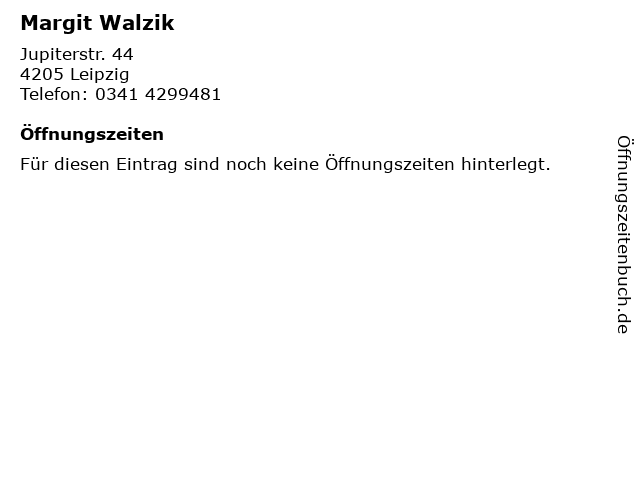 Margit Walzik in Leipzig: Adresse und Öffnungszeiten