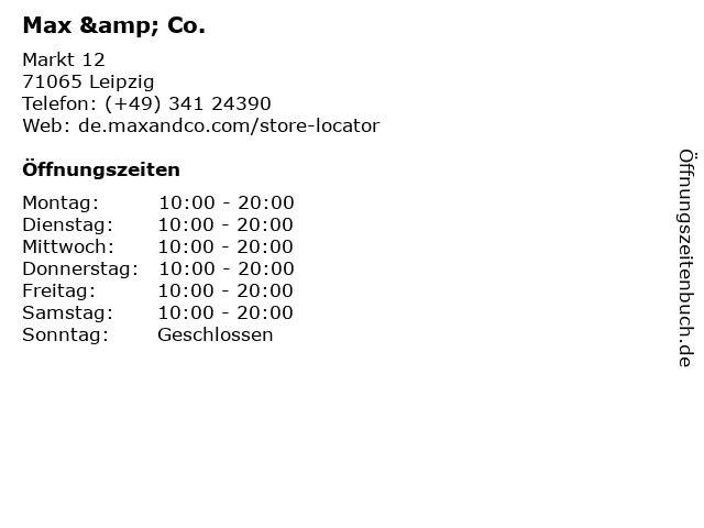 Max & Co. in Leipzig: Adresse und Öffnungszeiten