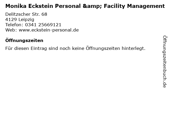 Monika Eckstein Personal & Facility Management in Leipzig: Adresse und Öffnungszeiten