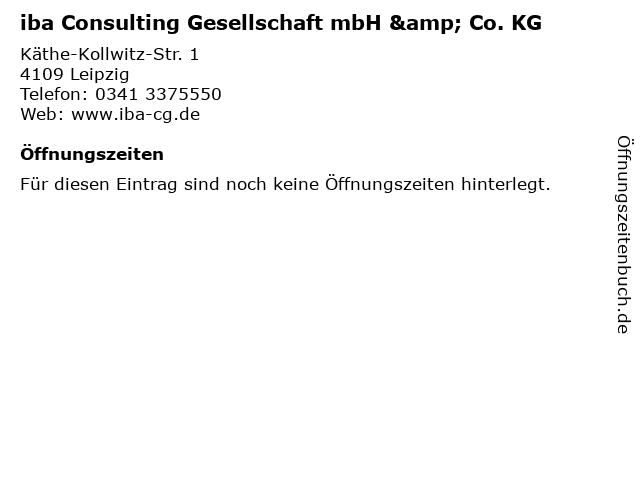 iba Consulting Gesellschaft mbH & Co. KG in Leipzig: Adresse und Öffnungszeiten