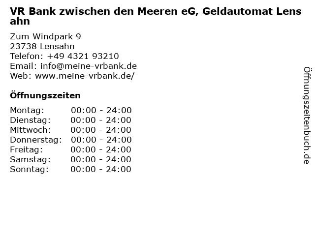 ᐅ Offnungszeiten Vr Bank Ostholstein Nord Plon Eg Geldautomat