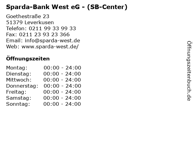 Sparda-Bank West eG - (SB-Center) in Leverkusen: Adresse und Öffnungszeiten