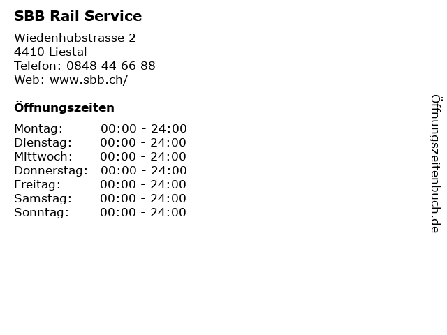 SBB Rail Service in Liestal: Adresse und Öffnungszeiten