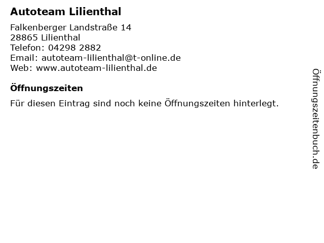 Autoteam Lilienthal in Lilienthal: Adresse und Öffnungszeiten