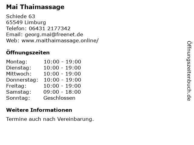 Limburg thai massage D'n Thai