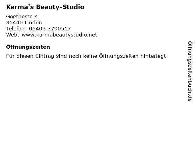 Karma's Beauty-Studio in Linden: Adresse und Öffnungszeiten