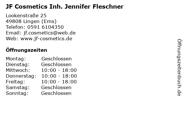 JF Cosmetics Inh. Jennifer Fleschner in Lingen (Ems): Adresse und Öffnungszeiten
