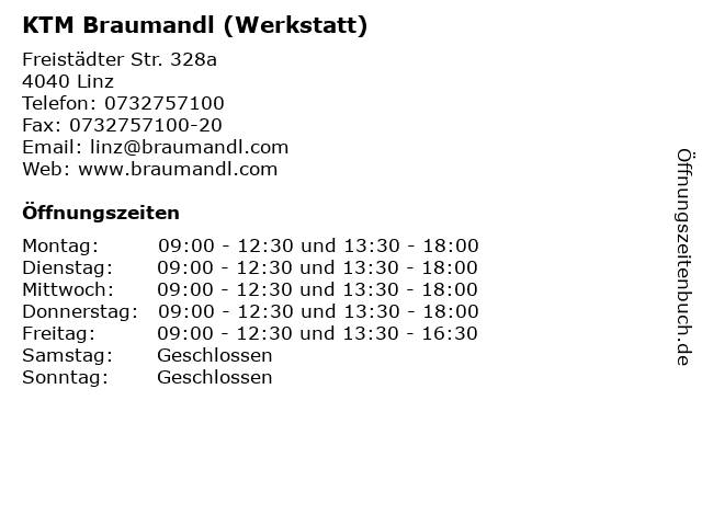 KTM Braumandl (Werkstatt) in Linz: Adresse und Öffnungszeiten