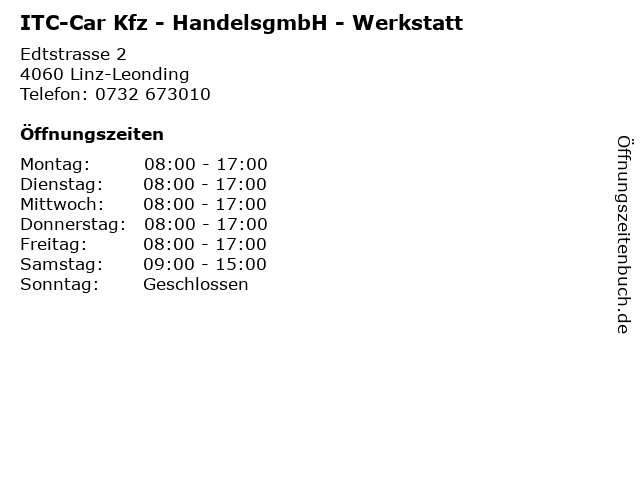 ITC-Car Kfz - HandelsgmbH - Werkstatt in Linz-Leonding: Adresse und Öffnungszeiten
