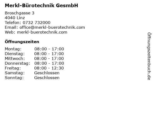 Merkl-Bürotechnik GesmbH in Linz: Adresse und Öffnungszeiten