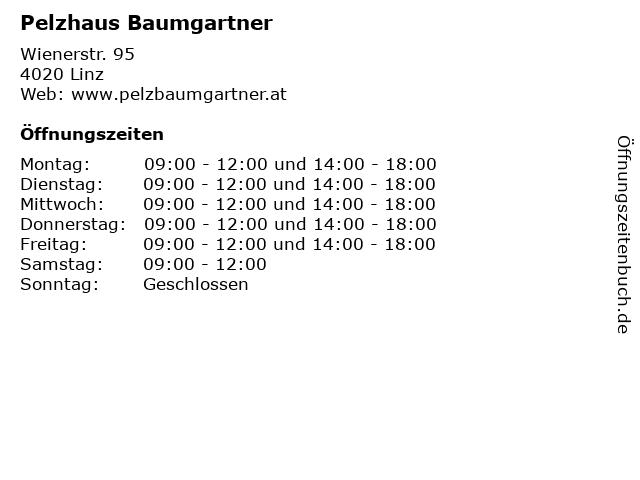 Pelzhaus Baumgartner in Linz: Adresse und Öffnungszeiten