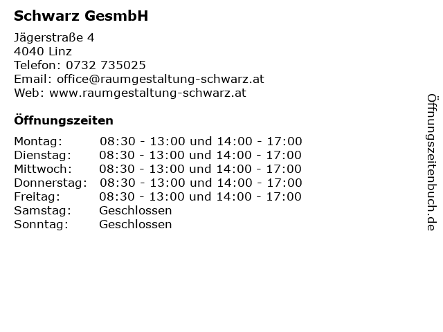 Schwarz GesmbH in Linz: Adresse und Öffnungszeiten