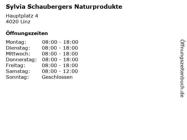 Sylvia Schaubergers Naturprodukte in Linz: Adresse und Öffnungszeiten