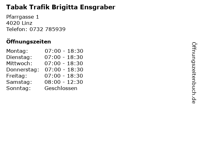Tabak Trafik Brigitta Ensgraber in Linz: Adresse und Öffnungszeiten