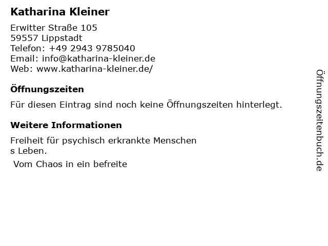 Katharina Kleiner in Lippstadt: Adresse und Öffnungszeiten