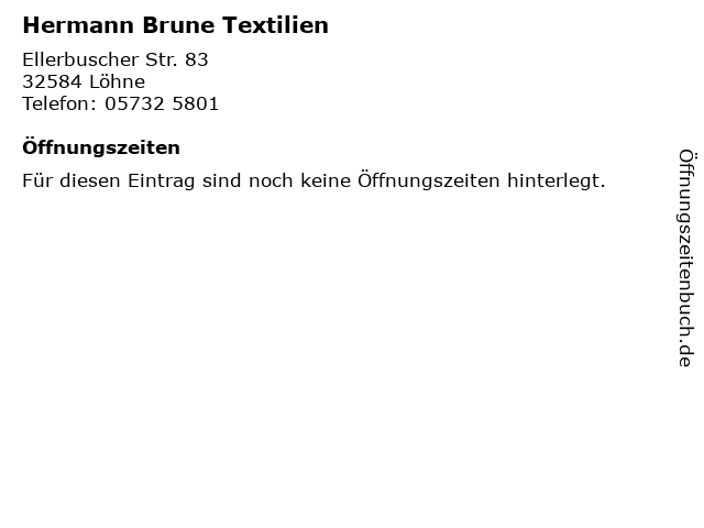 Hermann Brune Textilien in Löhne: Adresse und Öffnungszeiten