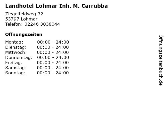 Landhotel Lohmar Inh. M. Carrubba in Lohmar: Adresse und Öffnungszeiten