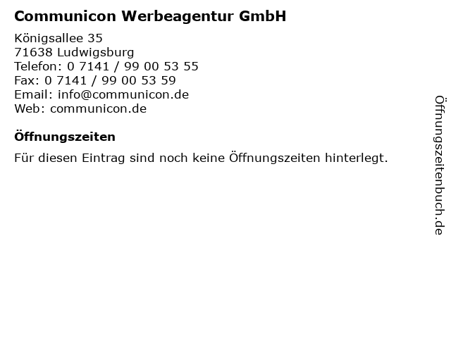 Communicon Werbeagentur GmbH in Ludwigsburg: Adresse und Öffnungszeiten