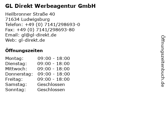 GL Direkt Werbeagentur GmbH in Ludwigsburg: Adresse und Öffnungszeiten