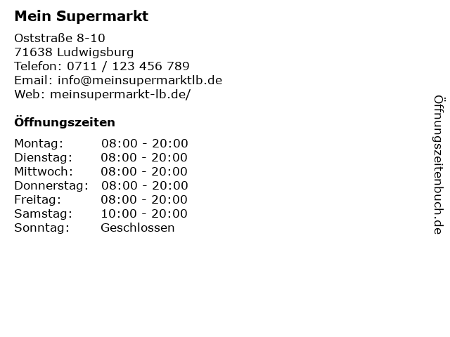 Mein Supermarkt in Ludwigsburg: Adresse und Öffnungszeiten