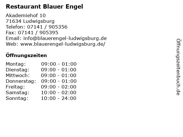 Restaurant Blauer Engel in Ludwigsburg: Adresse und Öffnungszeiten