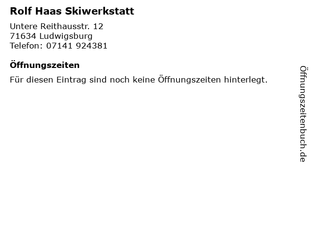Rolf Haas Skiwerkstatt in Ludwigsburg: Adresse und Öffnungszeiten