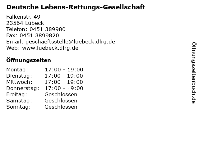 Deutsche Lebens-Rettungs-Gesellschaft in Lübeck: Adresse und Öffnungszeiten
