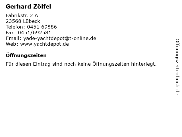 Gerhard Zölfel in Lübeck: Adresse und Öffnungszeiten