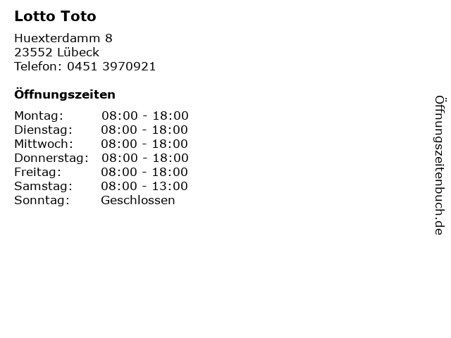 Lotto Toto in Lübeck: Adresse und Öffnungszeiten