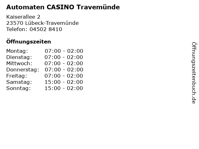 Automaten CASINO Travemünde in Lübeck-Travemünde: Adresse und Öffnungszeiten