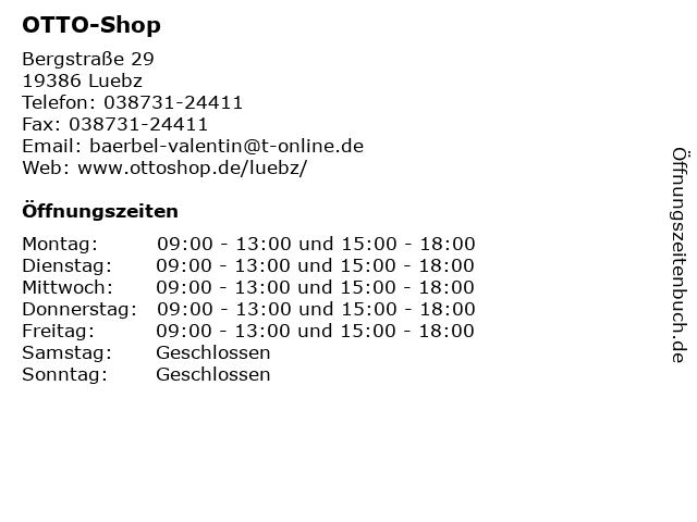 OTTO-Shop in Luebz: Adresse und Öffnungszeiten