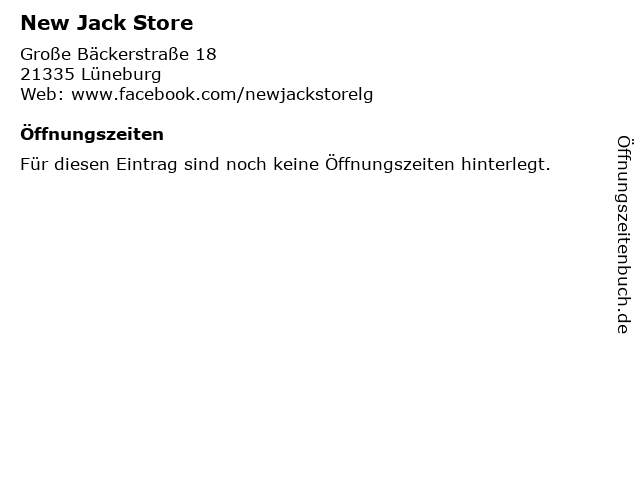 New Jack Store in Lüneburg: Adresse und Öffnungszeiten
