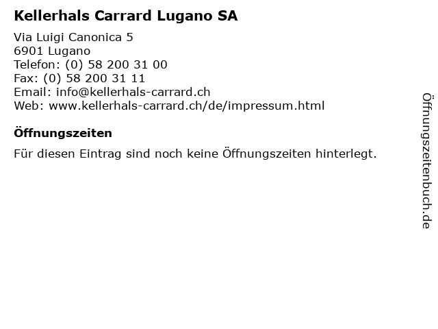 Kellerhals Carrard Lugano SA in Lugano: Adresse und Öffnungszeiten
