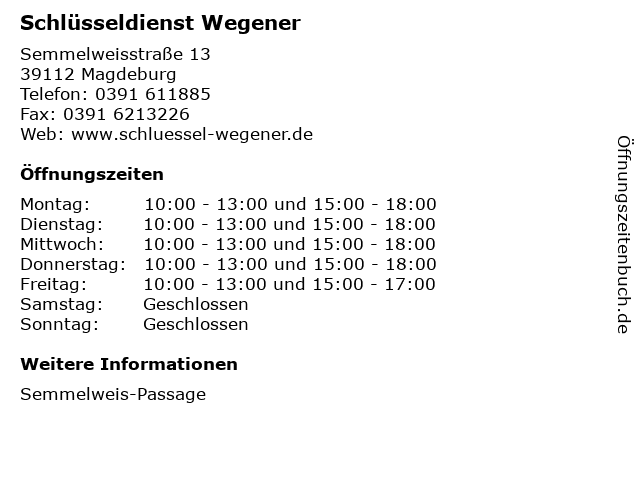 Schlüsseldienst wegener magdeburg