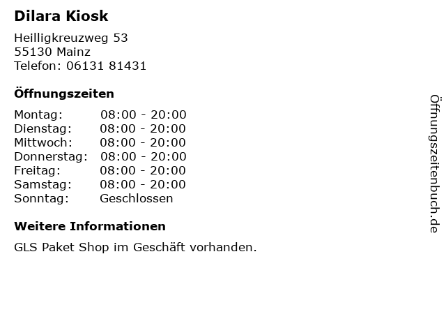 Dilara Kiosk in Mainz: Adresse und Öffnungszeiten