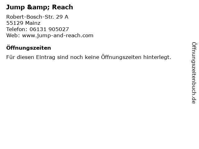 Jump & Reach in Mainz: Adresse und Öffnungszeiten