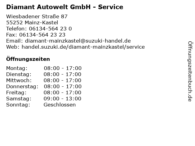Diamant Autowelt GmbH - Service in Mainz-Kastel: Adresse und Öffnungszeiten