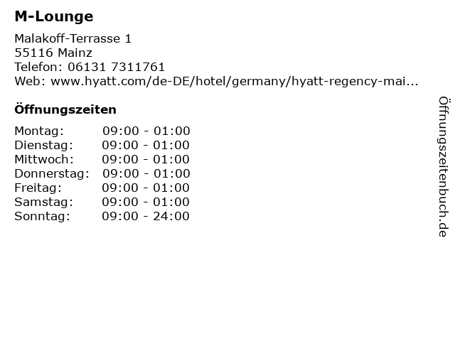 M-Lounge in Mainz: Adresse und Öffnungszeiten