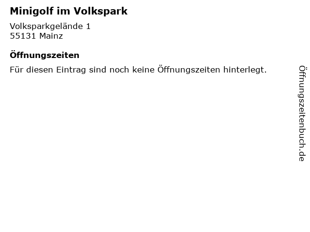 Minigolf im Volkspark in Mainz: Adresse und Öffnungszeiten