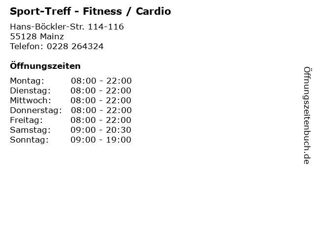 Sport-Treff - Fitness / Cardio in Mainz: Adresse und Öffnungszeiten