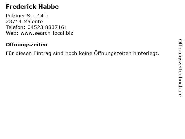 Frederick Habbe in Malente: Adresse und Öffnungszeiten