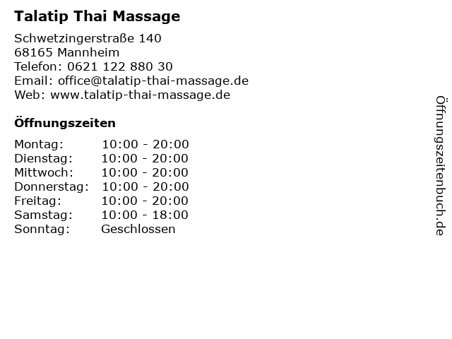 Thai massage forum mannheim