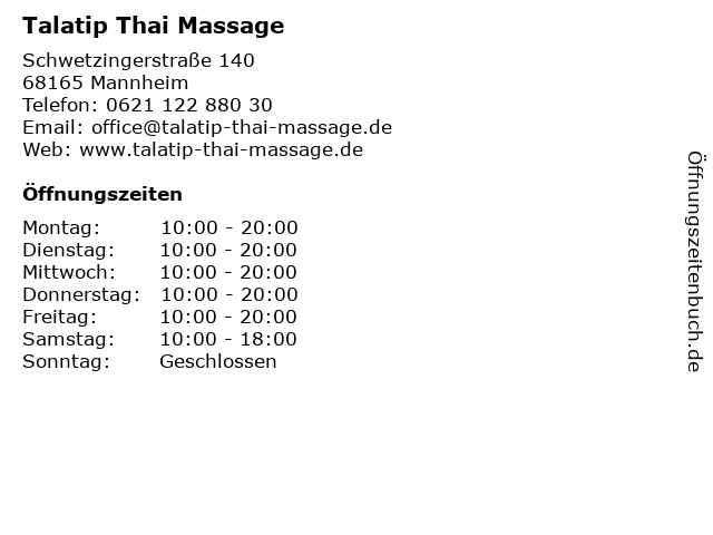 Massage erfahrung thai mannheim