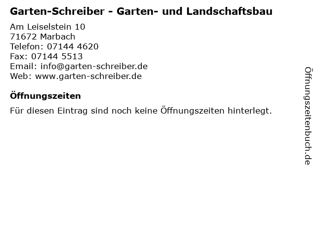 Garten-Schreiber - Garten- und Landschaftsbau in Marbach: Adresse und Öffnungszeiten