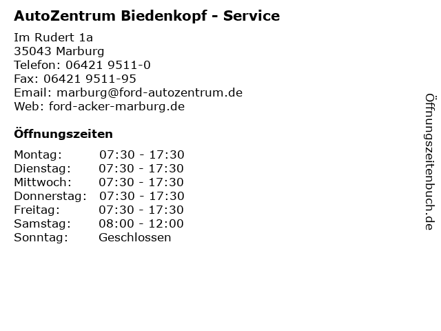 AutoZentrum Biedenkopf - Service in Marburg: Adresse und Öffnungszeiten