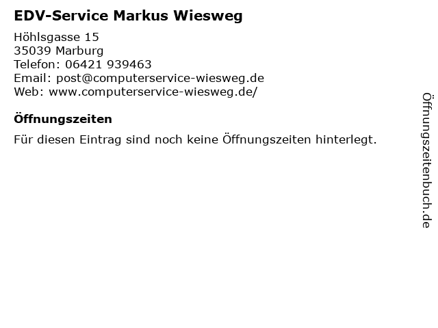 EDV-Service Markus Wiesweg in Marburg: Adresse und Öffnungszeiten