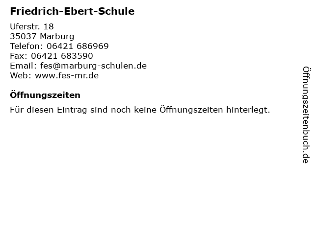 Friedrich-Ebert-Schule in Marburg: Adresse und Öffnungszeiten
