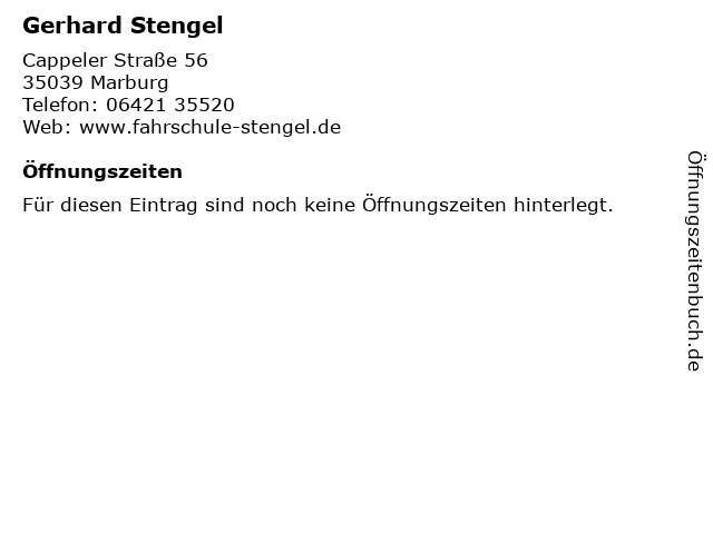 Gerhard Stengel in Marburg: Adresse und Öffnungszeiten