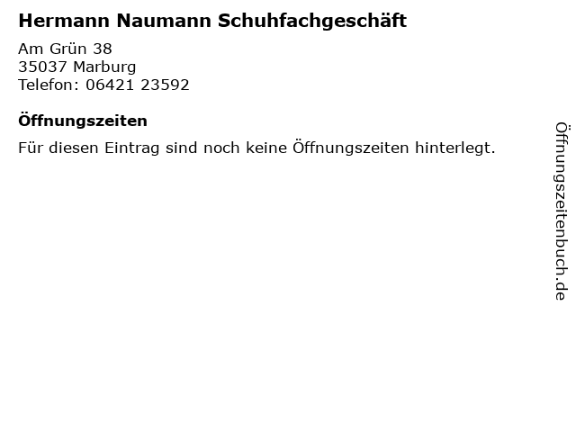 Hermann Naumann Schuhfachgeschäft in Marburg: Adresse und Öffnungszeiten