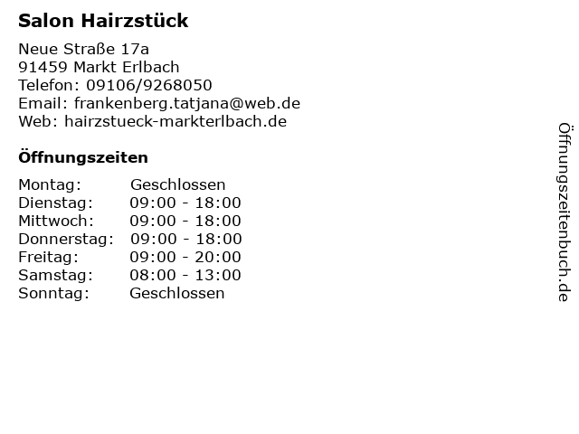 Salon Hairzstück in Markt Erlbach: Adresse und Öffnungszeiten